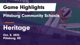 Pittsburg Community Schools vs Heritage  Game Highlights - Oct. 8, 2022