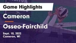 Cameron  vs Osseo-Fairchild  Game Highlights - Sept. 10, 2022