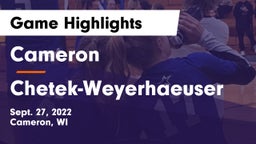 Cameron  vs Chetek-Weyerhaeuser Game Highlights - Sept. 27, 2022