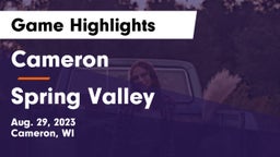 Cameron  vs Spring Valley Game Highlights - Aug. 29, 2023
