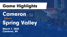 Cameron  vs Spring Valley  Game Highlights - March 7, 2020