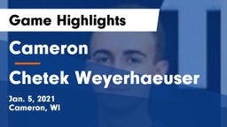 Cameron  vs Chetek Weyerhaeuser  Game Highlights - Jan. 5, 2021