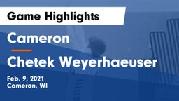 Cameron  vs Chetek Weyerhaeuser  Game Highlights - Feb. 9, 2021