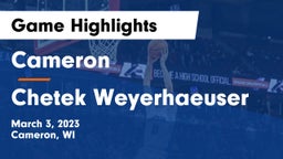 Cameron  vs Chetek Weyerhaeuser  Game Highlights - March 3, 2023