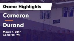 Cameron  vs Durand Game Highlights - March 4, 2017
