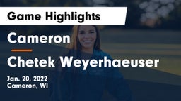 Cameron  vs Chetek Weyerhaeuser  Game Highlights - Jan. 20, 2022