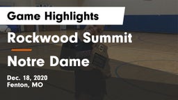 Rockwood Summit  vs Notre Dame  Game Highlights - Dec. 18, 2020