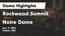 Rockwood Summit  vs Notre Dame  Game Highlights - Jan. 9, 2024