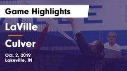LaVille  vs Culver  Game Highlights - Oct. 2, 2019