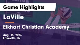 LaVille  vs Elkhart Christian Academy Game Highlights - Aug. 15, 2023