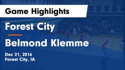 Forest City  vs Belmond Klemme Game Highlights - Dec 21, 2016