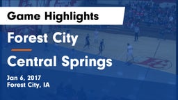 Forest City  vs Central Springs Game Highlights - Jan 6, 2017