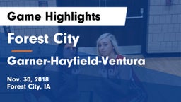 Forest City  vs Garner-Hayfield-Ventura  Game Highlights - Nov. 30, 2018