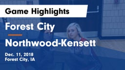 Forest City  vs Northwood-Kensett  Game Highlights - Dec. 11, 2018