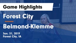 Forest City  vs Belmond-Klemme  Game Highlights - Jan. 31, 2019