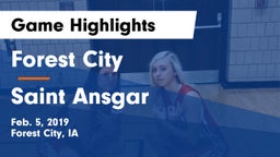 Forest City  vs Saint Ansgar Game Highlights - Feb. 5, 2019