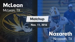Matchup: McLean  vs. Nazareth  2016