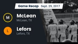 Recap: McLean  vs. Lefors  2017