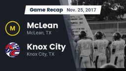 Recap: McLean  vs. Knox City  2017