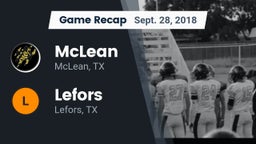Recap: McLean  vs. Lefors  2018