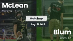 Matchup: McLean  vs. Blum  2019