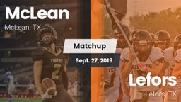 Matchup: McLean  vs. Lefors  2019