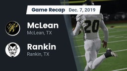 Recap: McLean  vs. Rankin  2019