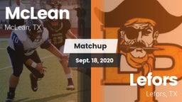 Matchup: McLean  vs. Lefors  2020