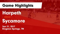 Harpeth  vs Sycamore Game Highlights - Jan 21, 2017