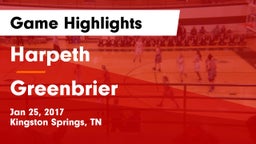 Harpeth  vs Greenbrier Game Highlights - Jan 25, 2017