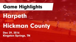 Harpeth  vs Hickman County  Game Highlights - Dec 29, 2016