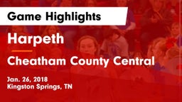Harpeth  vs Cheatham County Central  Game Highlights - Jan. 26, 2018