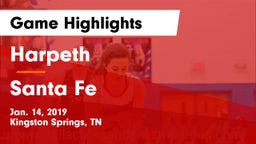 Harpeth  vs Santa Fe  Game Highlights - Jan. 14, 2019