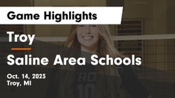 Troy  vs Saline Area Schools Game Highlights - Oct. 14, 2023