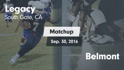 Matchup: Legacy  vs. Belmont  2016