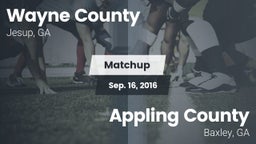 Matchup: Wayne County High vs. Appling County  2016