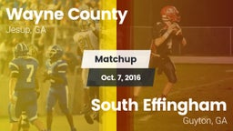 Matchup: Wayne County High vs. South Effingham  2016