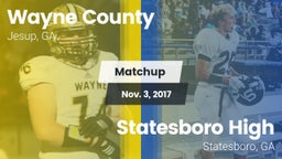Matchup: Wayne County High vs. Statesboro High 2017
