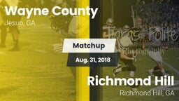 Matchup: Wayne County High vs. Richmond Hill  2018