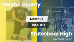 Matchup: Wayne County High vs. Statesboro High 2018