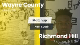 Matchup: Wayne County High vs. Richmond Hill  2019