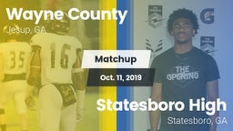 Matchup: Wayne County High vs. Statesboro High 2019