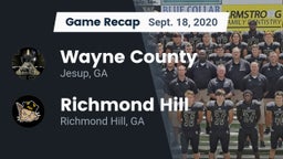 Recap: Wayne County  vs. Richmond Hill  2020