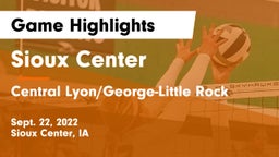 Sioux Center  vs Central Lyon/George-Little Rock  Game Highlights - Sept. 22, 2022