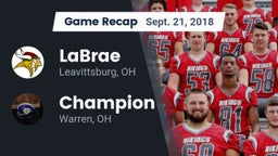 Recap: LaBrae  vs. Champion  2018