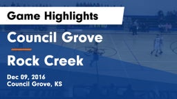 Council Grove  vs Rock Creek  Game Highlights - Dec 09, 2016