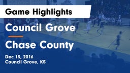 Council Grove  vs Chase County  Game Highlights - Dec 13, 2016