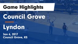 Council Grove  vs Lyndon  Game Highlights - Jan 6, 2017