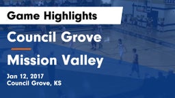 Council Grove  vs Mission Valley  Game Highlights - Jan 12, 2017