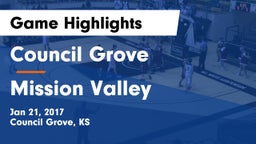 Council Grove  vs Mission Valley  Game Highlights - Jan 21, 2017